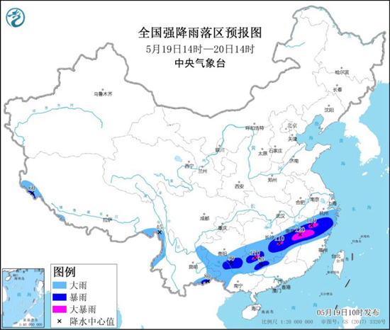                     暴雨蓝色预警：江西浙江等4省区部分地区有大暴雨                    1