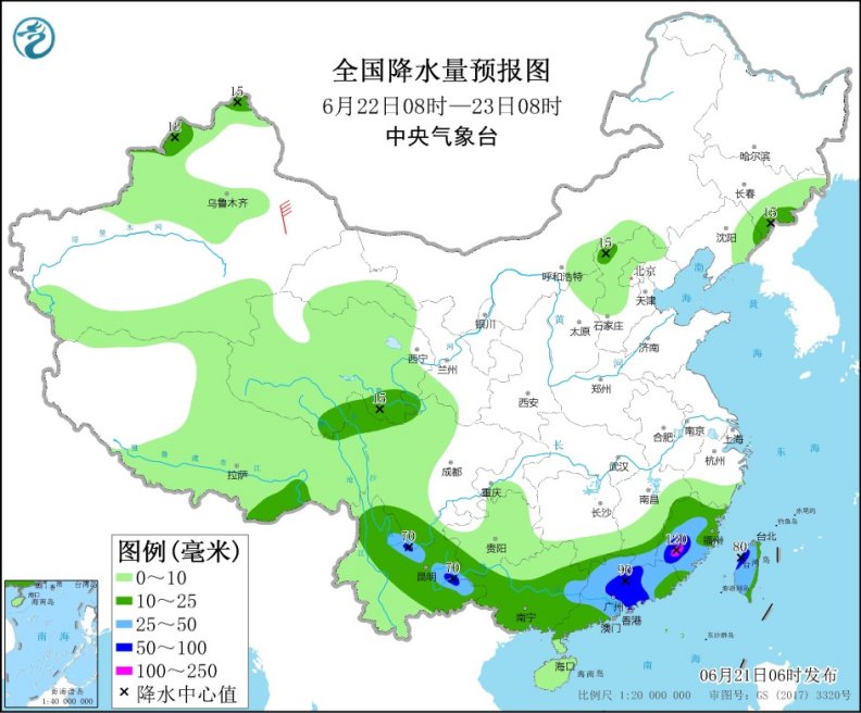                     广东福建广西等地有较强降雨 高温范围缩减                    2