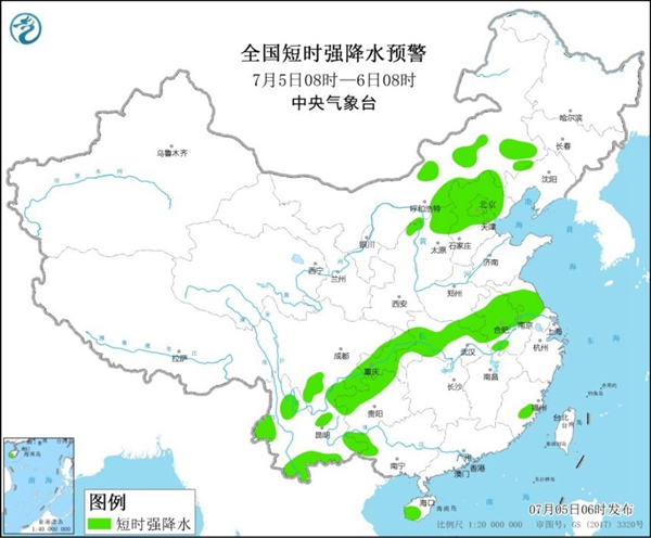                    强对流天气蓝色预警：北京内蒙古等8省市区将有雷暴大风或冰雹                    2
