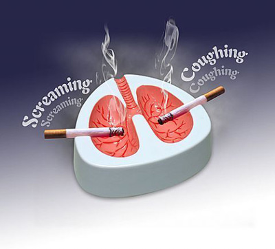 吸烟伤肺（图片来源于百度搜索）