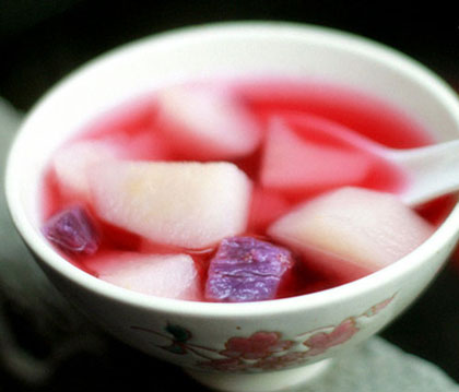 紫薯雪梨蜂蜜水（图片来源于豆果美食e刊）