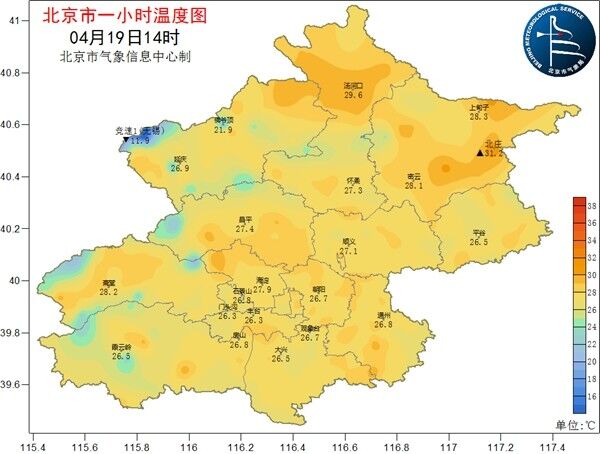                     26.7℃！北京今日气温已创今年来新高 暖如初夏                    1