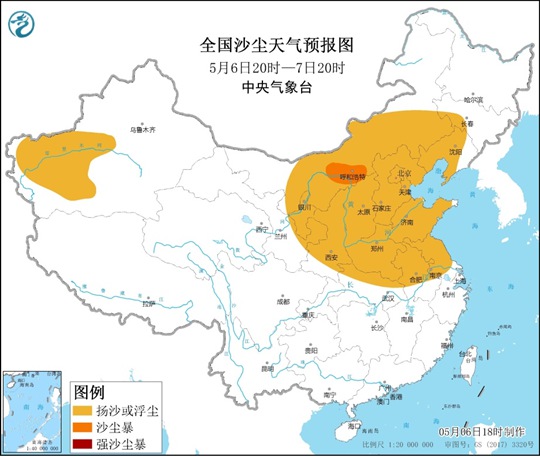                     沙尘暴蓝色预警：京津冀等13省区市有扬沙或浮尘                    1
