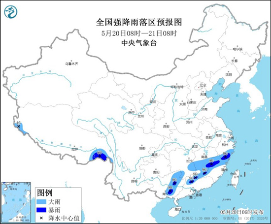                     暴雨蓝色预警：江西等5省区部分地区有暴雨                    1