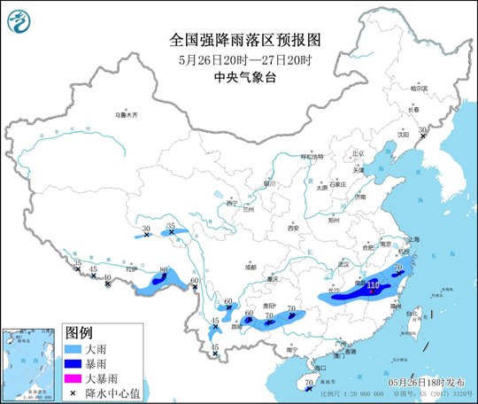                     暴雨蓝色预警：江西福建等9省区有大到暴雨                    1
