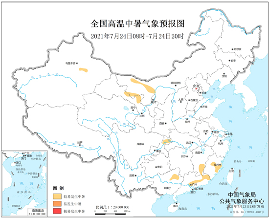                     中国气象局发布健康气象预报 内蒙古等地部分地区较易发生中暑                    1