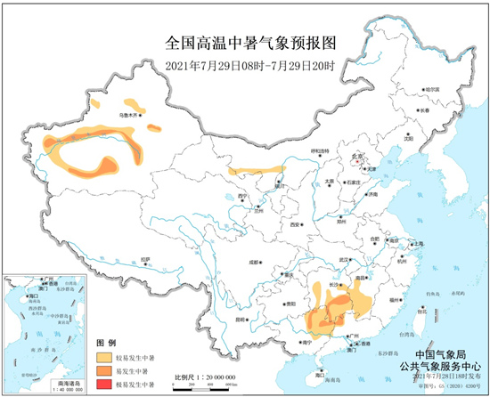                     健康气象预报：广东广西等地部分地区易发生中暑                    1