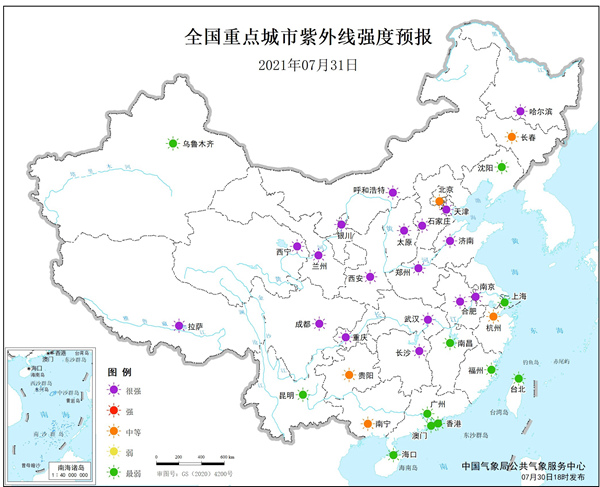                     健康气象预报：湖南广西等5省市区部分地区易发生中暑                    2