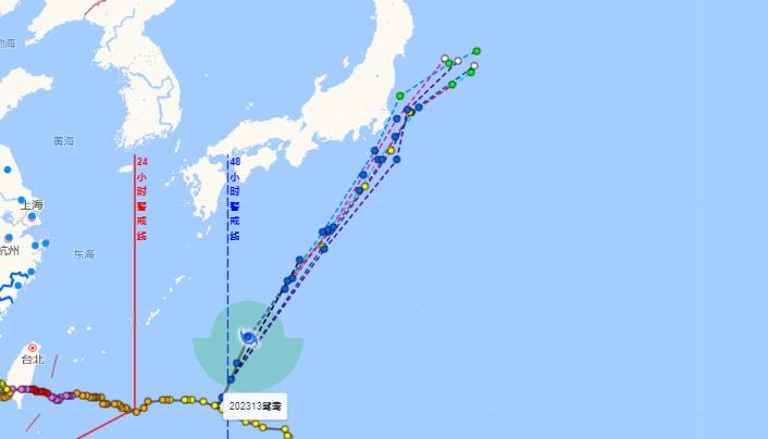 2023年第13号台风最新消息实时路径 第13号台风“鸳鸯”向北偏东方向移动
